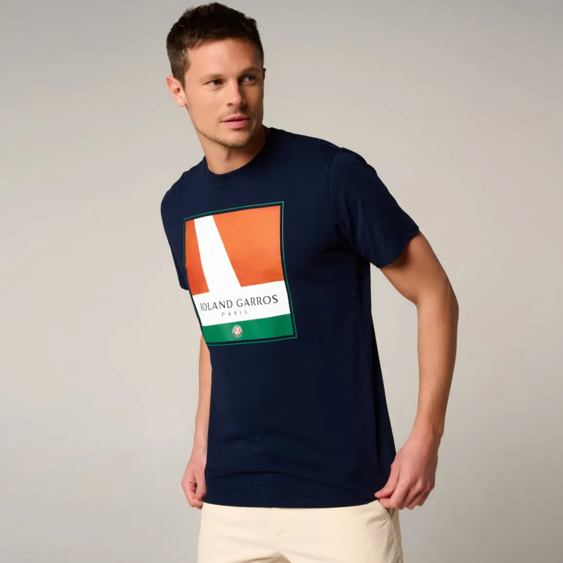 Roland-Garros T-shirts-T-Shirt Court ligne homme - Marine