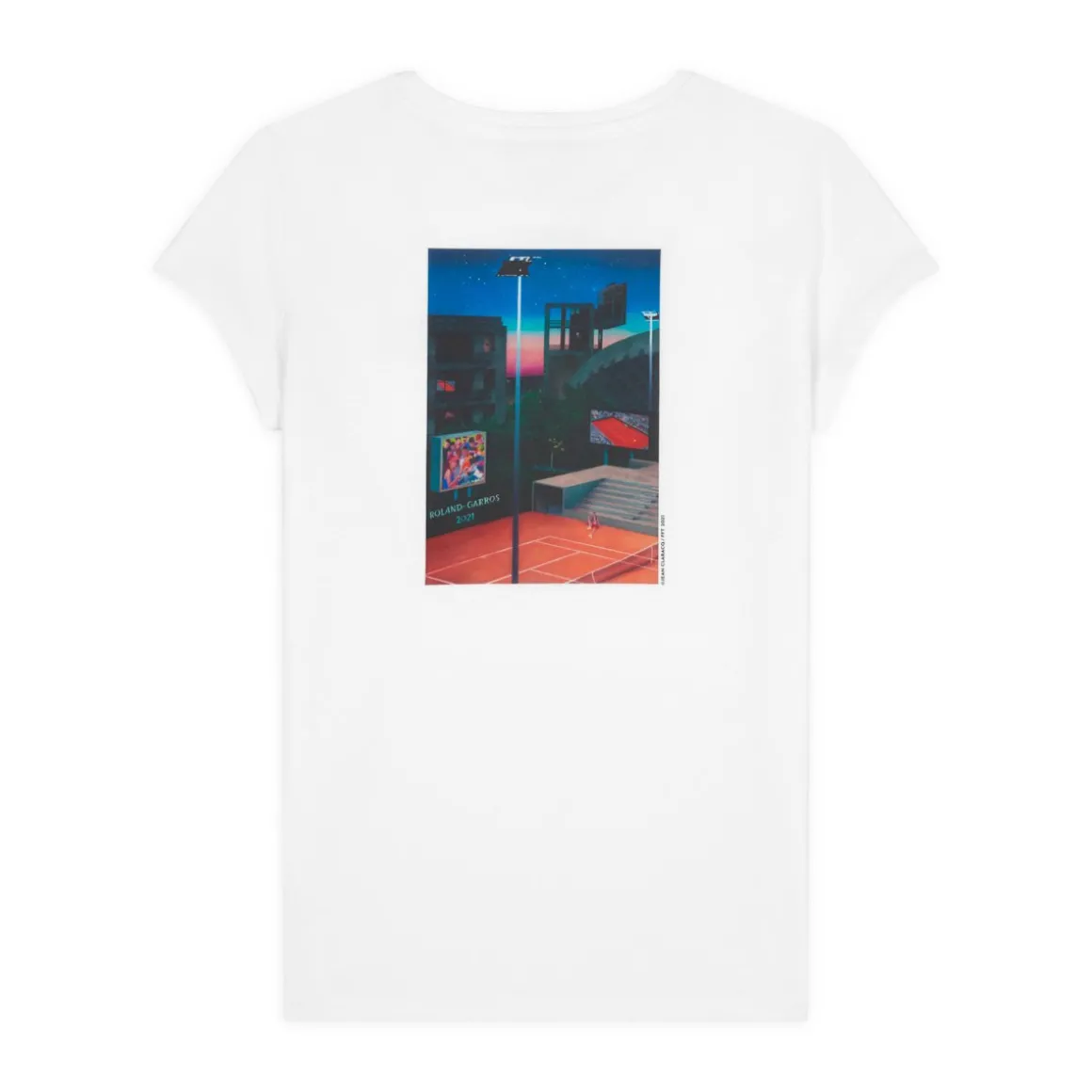Roland-Garros T Shirts & Débardeurs-T-shirt femme affiche officielle 2021 - blanc