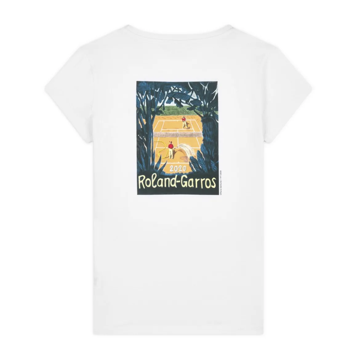 Roland-Garros T Shirts & Débardeurs-T-shirt femme affiche officielle 2020 - blanc