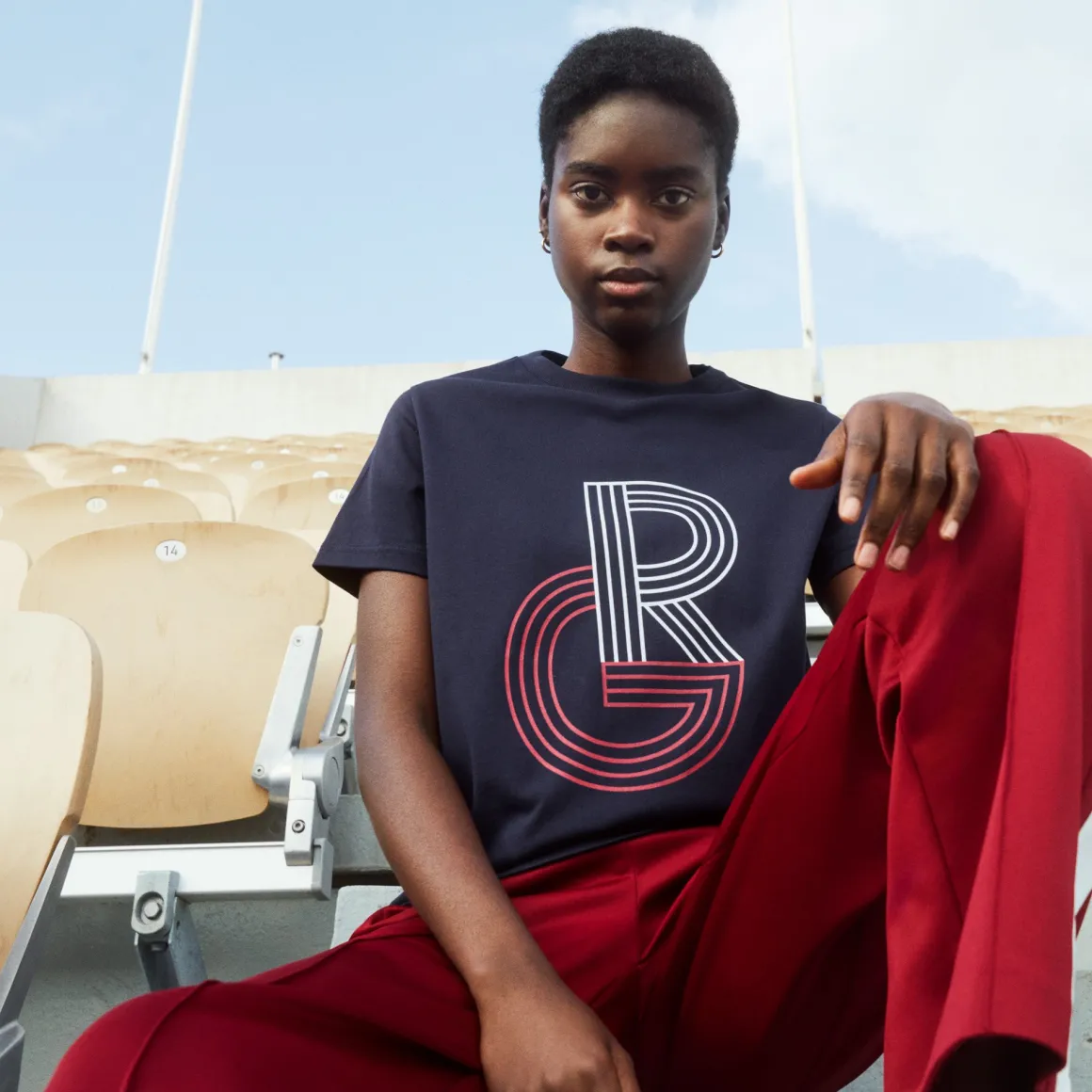 Roland-Garros T Shirts & Débardeurs-T-shirt femme Lacoste pour - Marine