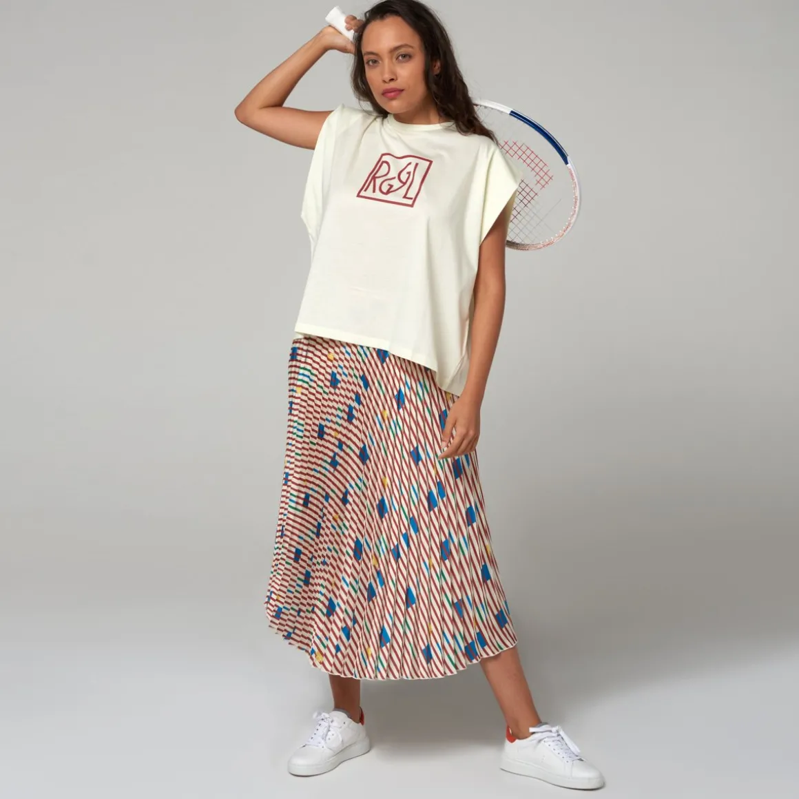 Roland-Garros T Shirts & Débardeurs-T-shirt Galeries Lafayette pour - Ecru