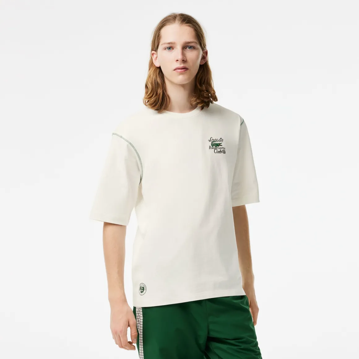 Roland-Garros T-shirts-Tshirt homme club Lacoste x - Blanc