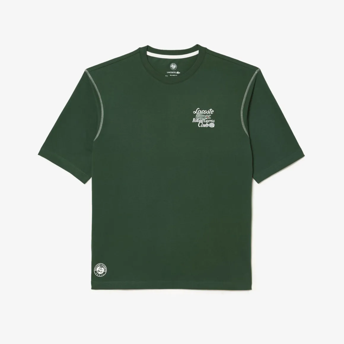 tshirt_homme_club_lacoste_x_rolandgarros__vert_6.webp Roland-Garros T-shirts-Tshirt homme club Lacoste x - Vert