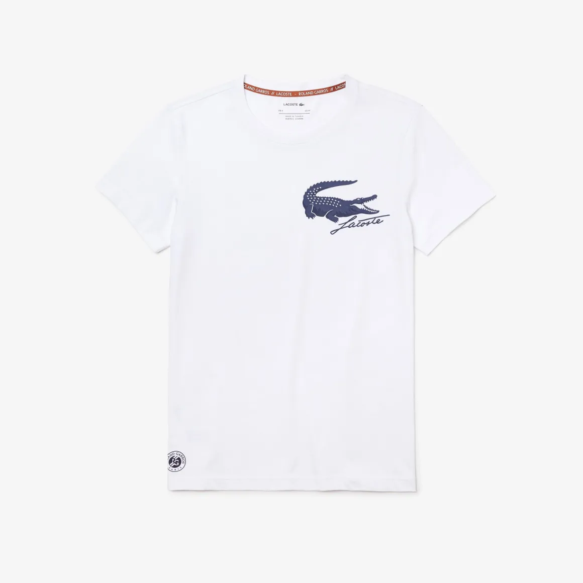 tshirt_homme_imprim_crocodile_lacoste_pour_rolandgarros__blanc_5.webp Roland-Garros T-shirts-T-shirt homme imprimé crocodile Lacoste pour - blanc
