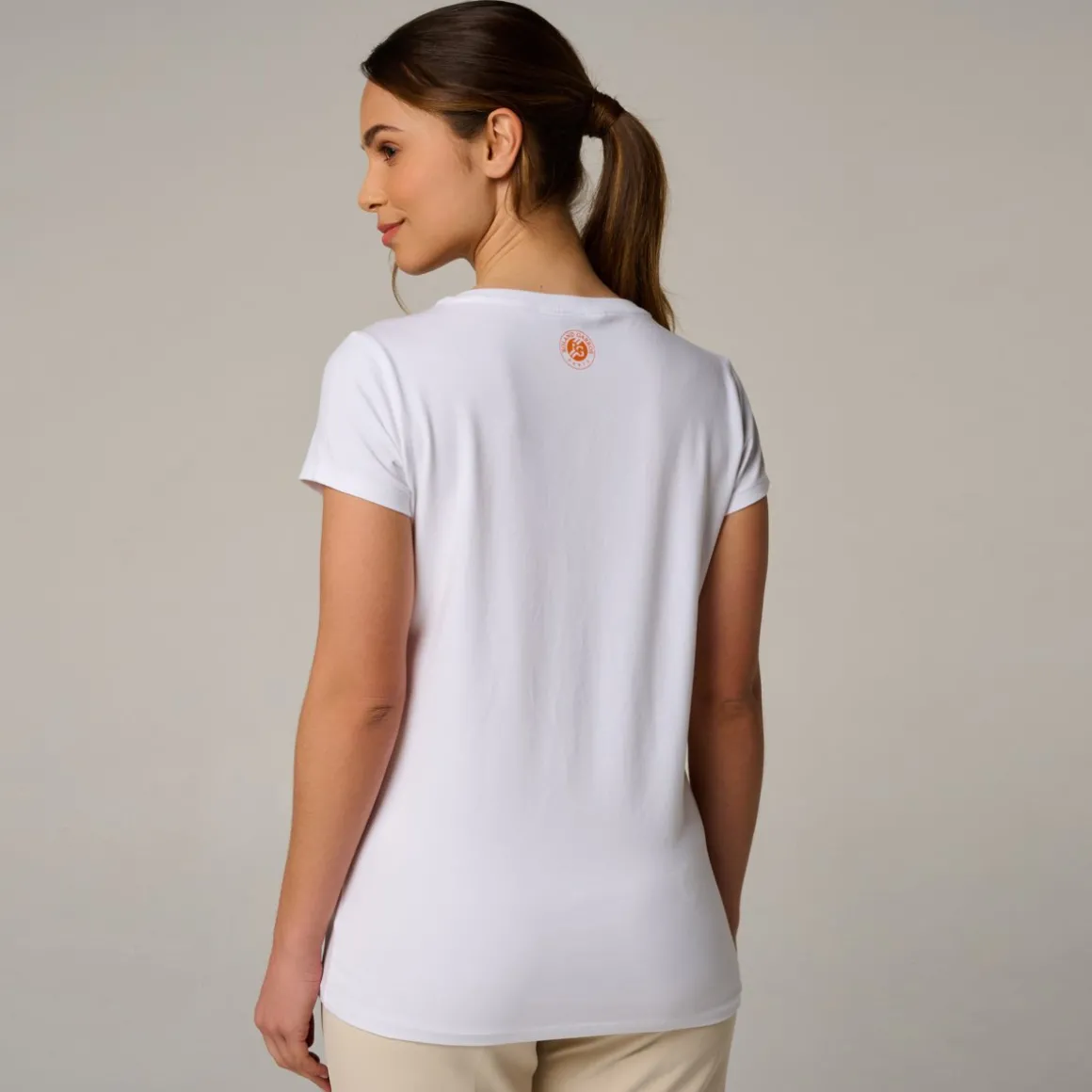 tshirt_logo_femme_rolandgarros__blanc_3.webp Roland-Garros T Shirts & Débardeurs-T-shirt Logo femme - Blanc