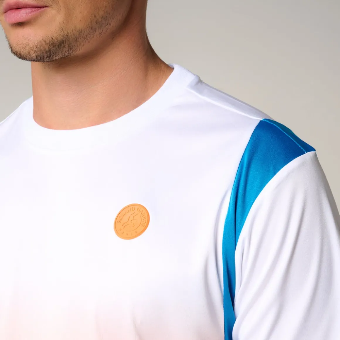 Roland-Garros T-shirts-T-Shirt Pop Energy homme - Blanc et Terre Battue