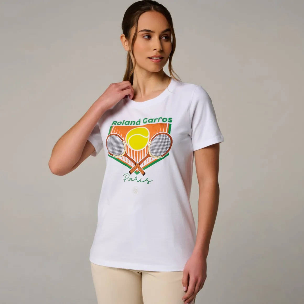 Roland-Garros T Shirts & Débardeurs-T-Shirt Raquettes femme - Blanc