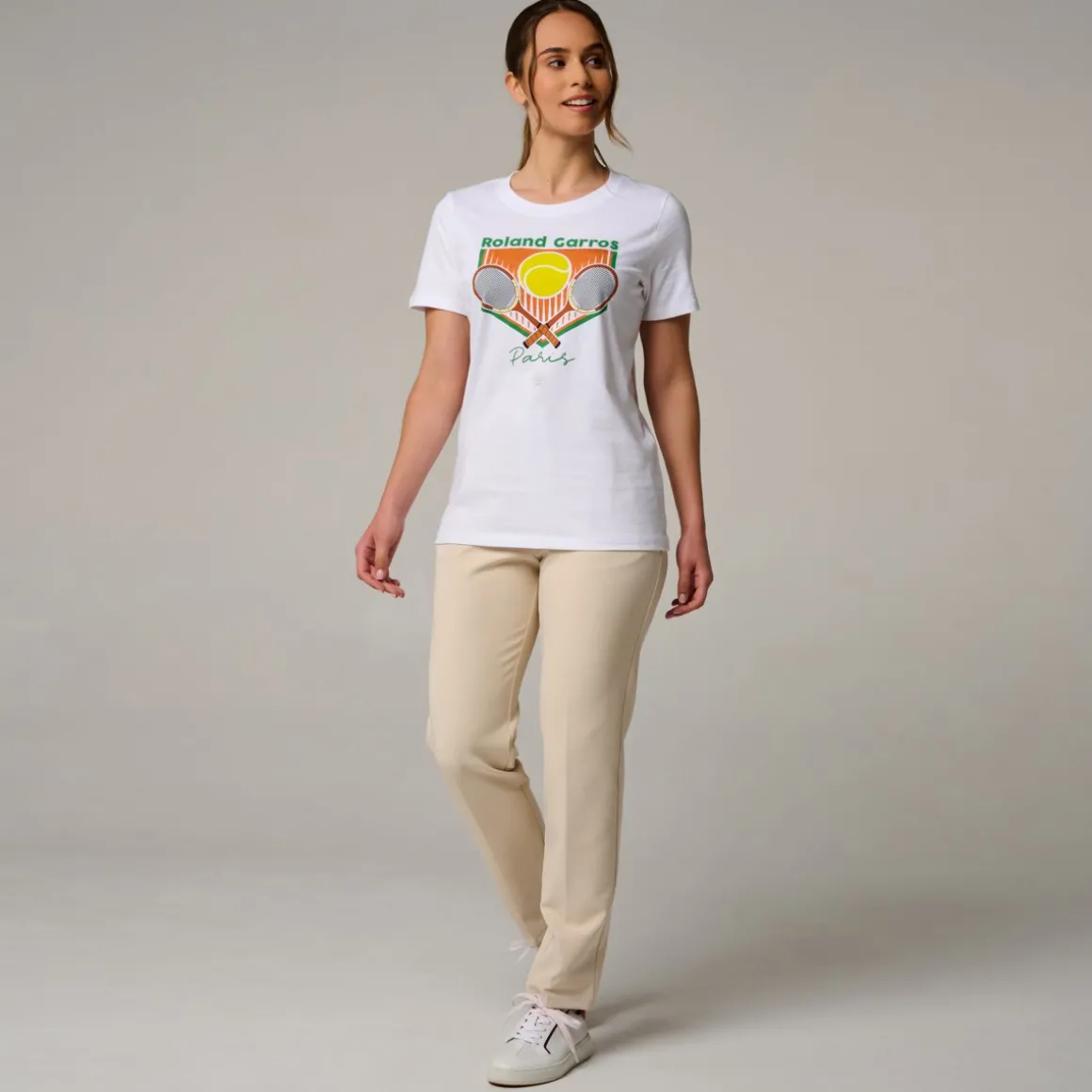 tshirt_raquettes_femme_rolandgarros__blanc_2.webp Roland-Garros T Shirts & Débardeurs-T-Shirt Raquettes femme - Blanc