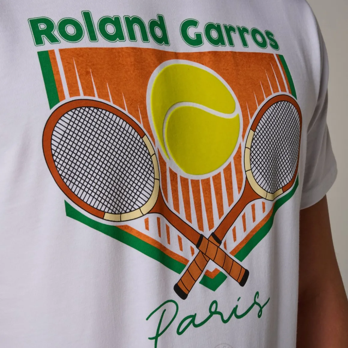 Roland-Garros T-shirts-T-Shirt Raquettes homme - Blanc