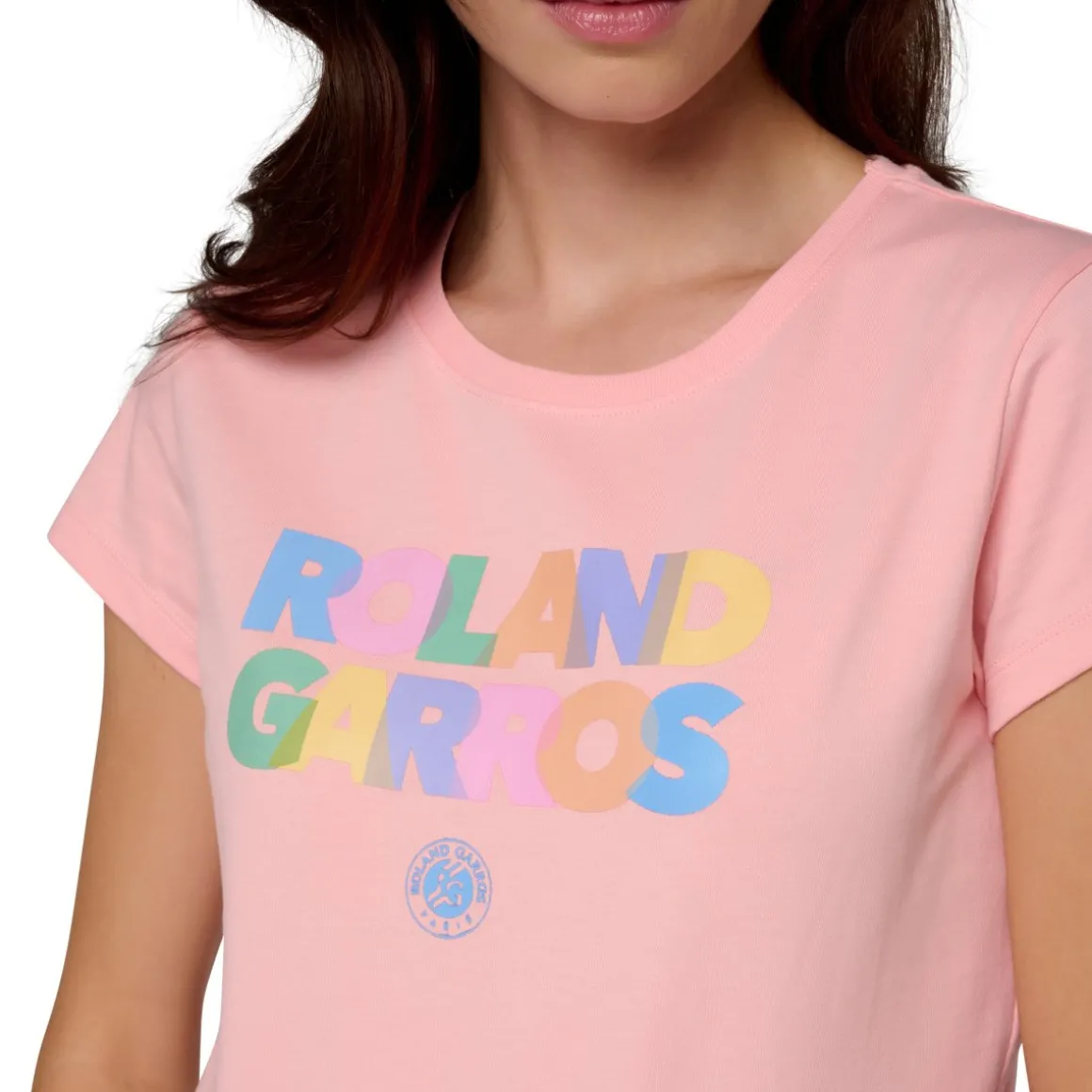 tshirt_signature_femme__rose_1.webp Roland-Garros T Shirts & Débardeurs-T-shirt Signature femme - Rose