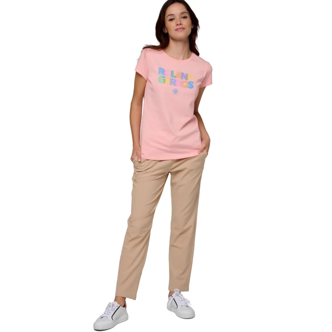 tshirt_signature_femme__rose_3.webp Roland-Garros T Shirts & Débardeurs-T-shirt Signature femme - Rose