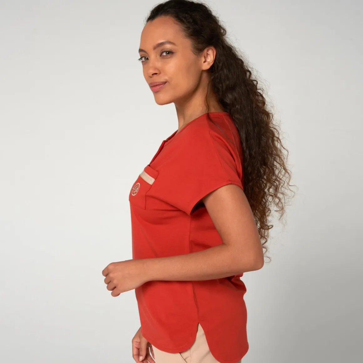 tunique_femme_rolandgarros__terre_battue_3.webp Roland-Garros T Shirts & Débardeurs-Tunique femme - Terre battue