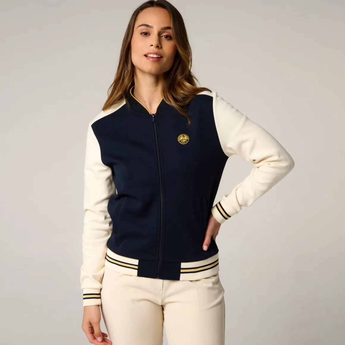 Roland-Garros Vestes-Veste Heritage femme - Marine et Ecru