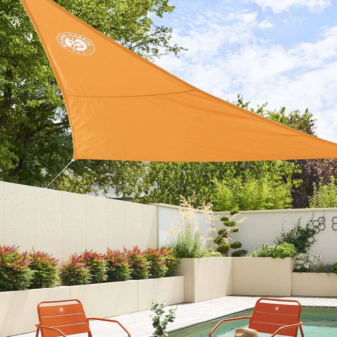 Roland-Garros Mobilier-Voile d'ombrage triangulaire - Terre Battue